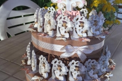 Torta bomboniere albero della vita cresima, in ceramica dipinta a mano